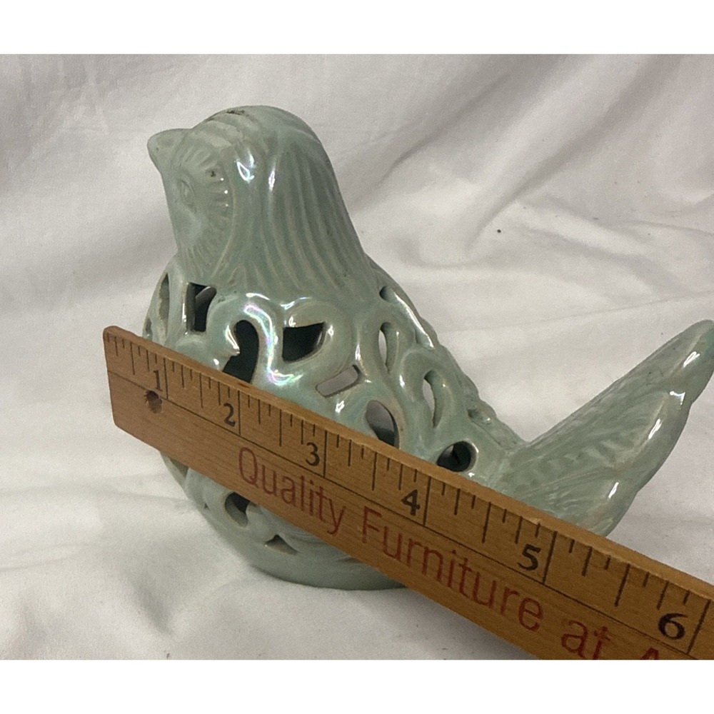 Potpourri Sachet Sage Bird Tea Light Votive Luminary Garden Pottery Decor Shabby - Picture 8 of 10